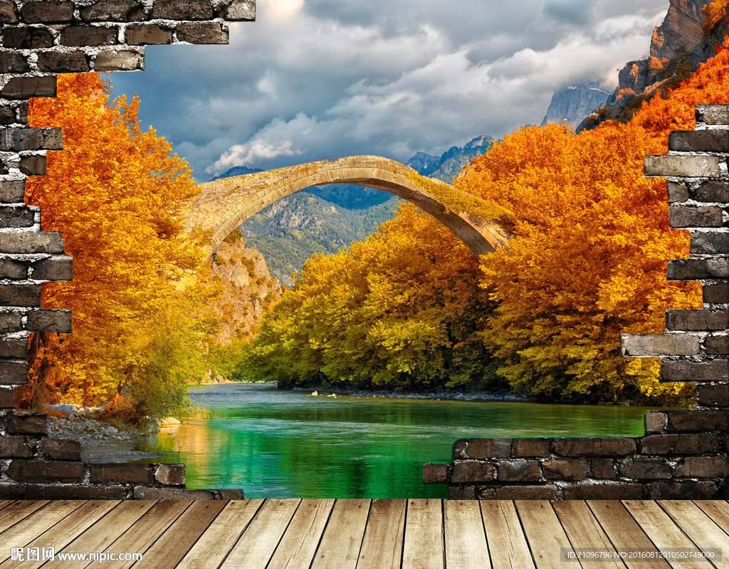 3d背景墙世外桃源