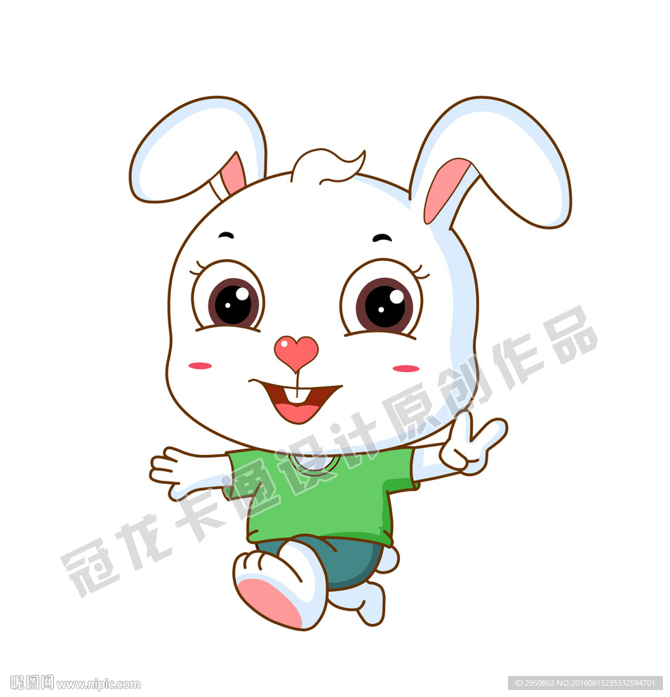 卡通时尚小白兔宝宝矢量图图片