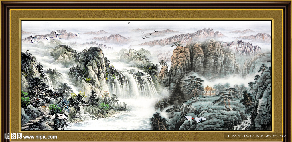 江山水墨画
