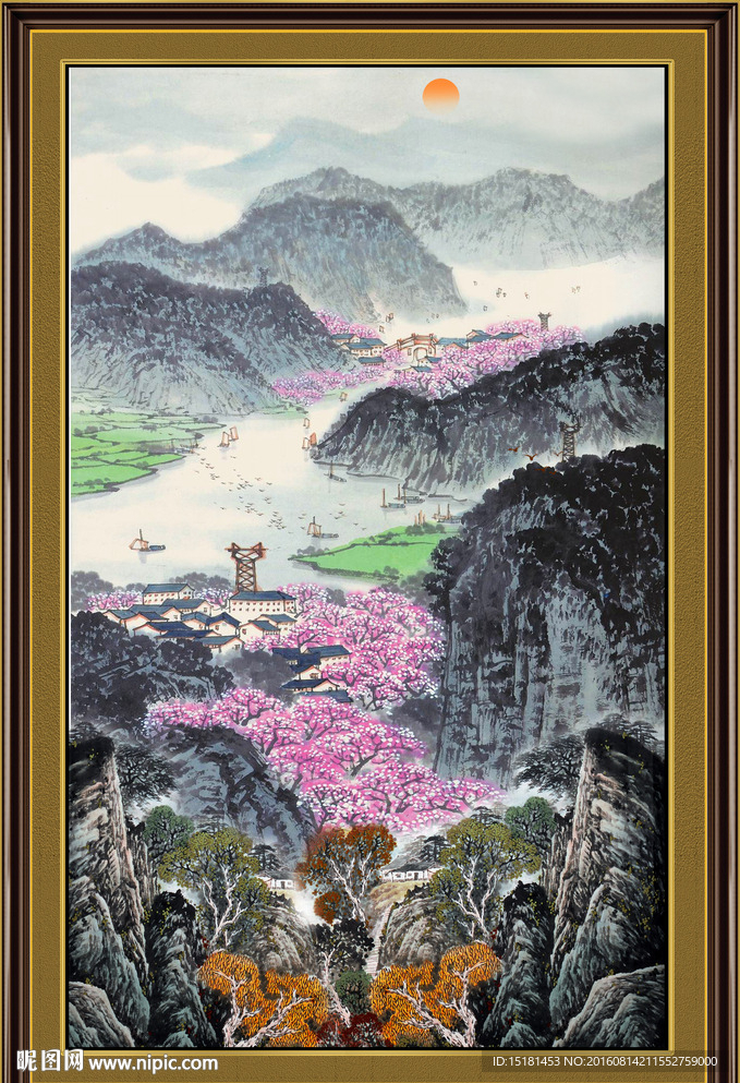 江山水墨画