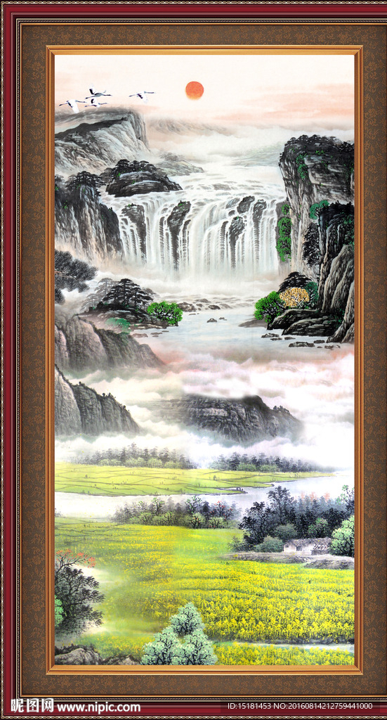 国画山水 流水