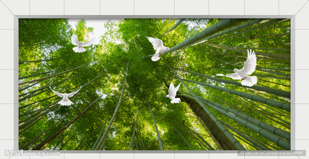 3d背景墙 竹林风景