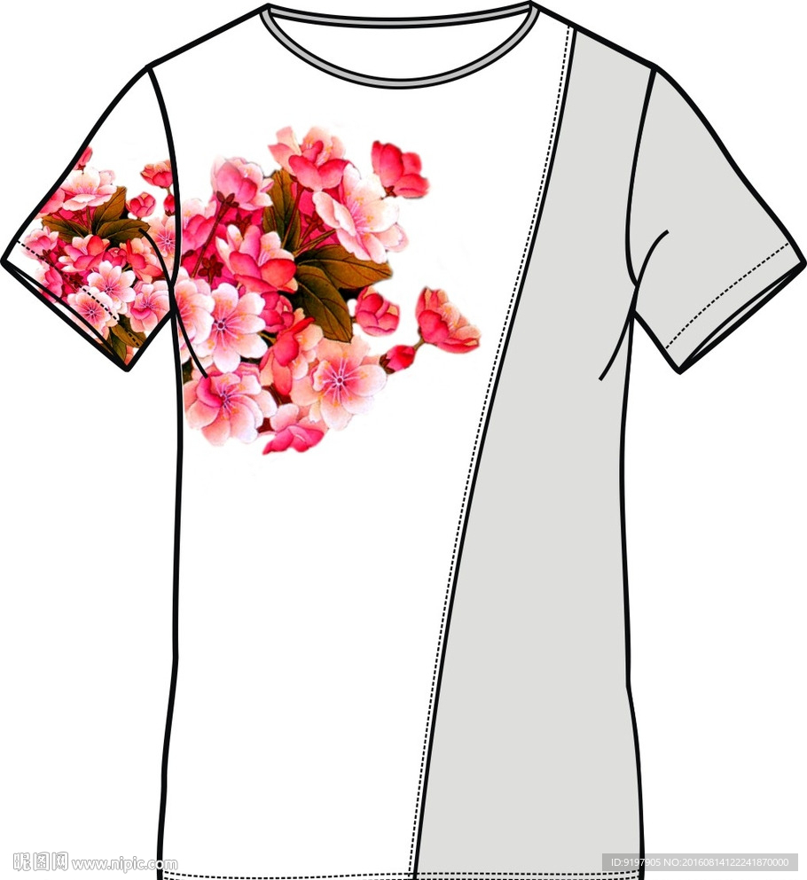 T恤设计图 服装设计  印花图