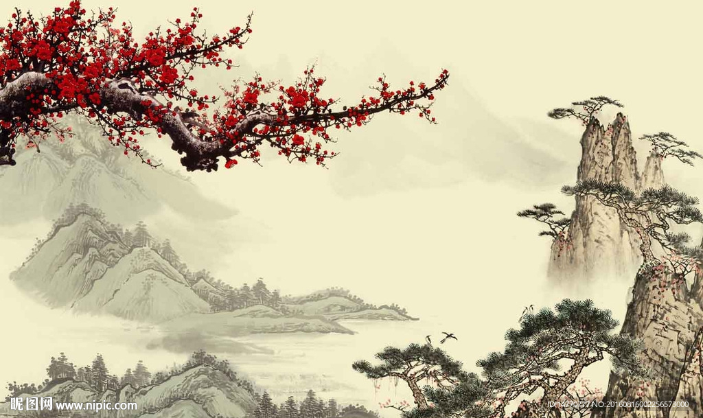 国画梅花