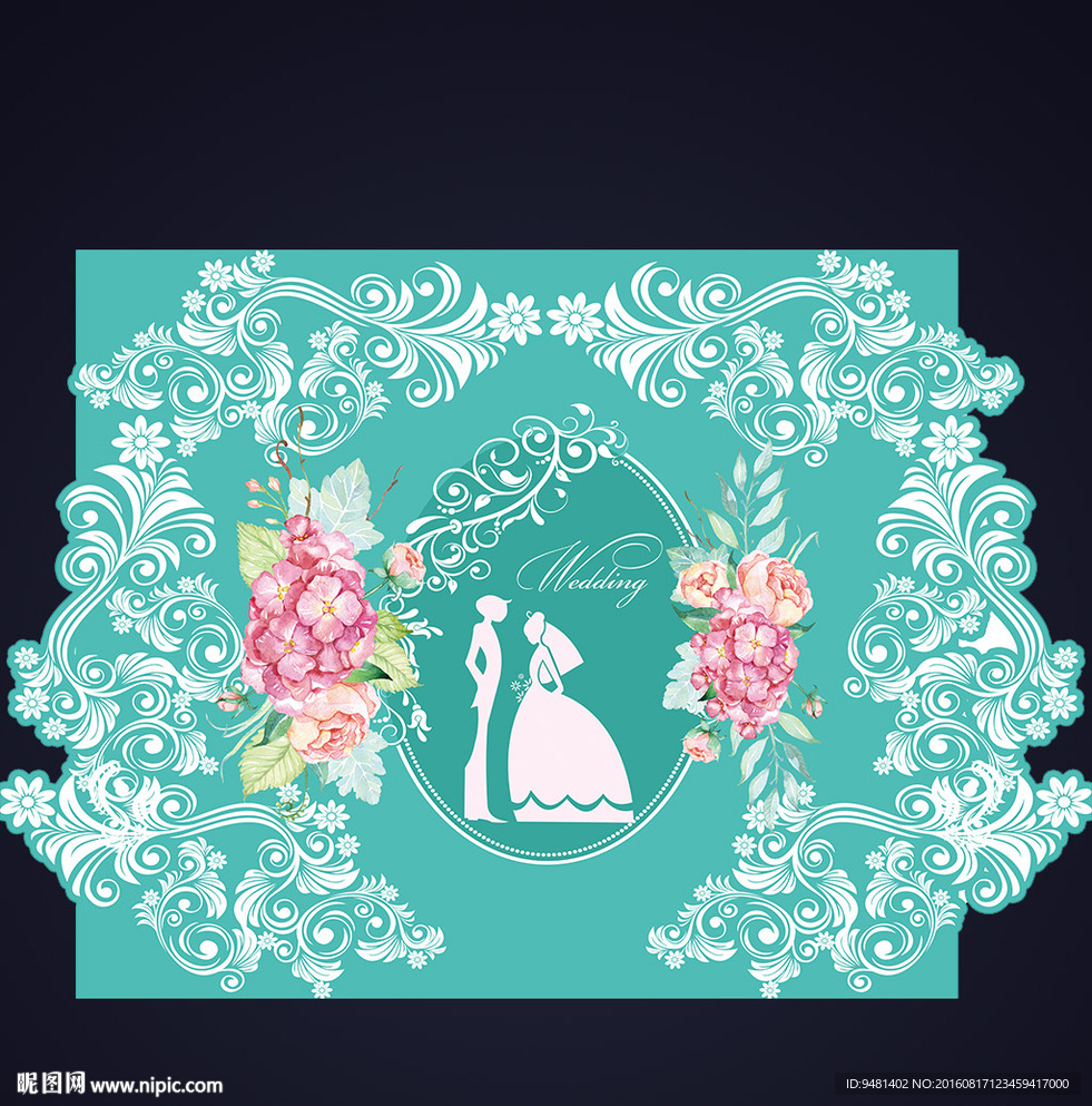 蒂芙尼蓝碎花花卉婚礼