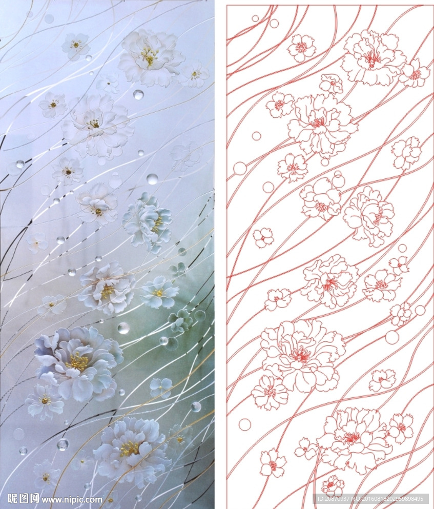 线条花