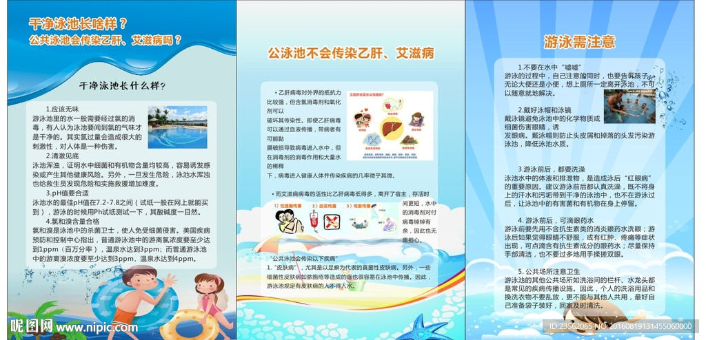 泳池安全卫生宣传栏
