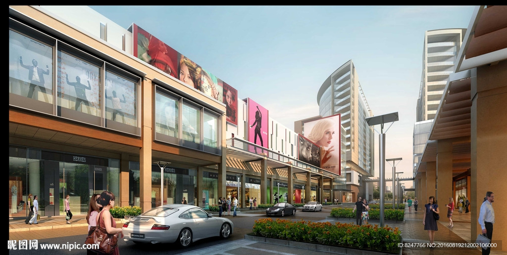 品牌街建筑效果图