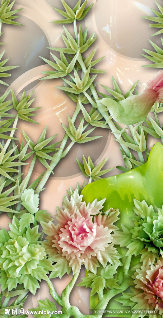 玉雕玄关背景墙