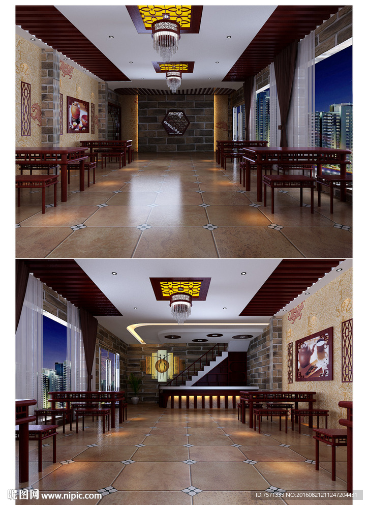 茶社效果图设计