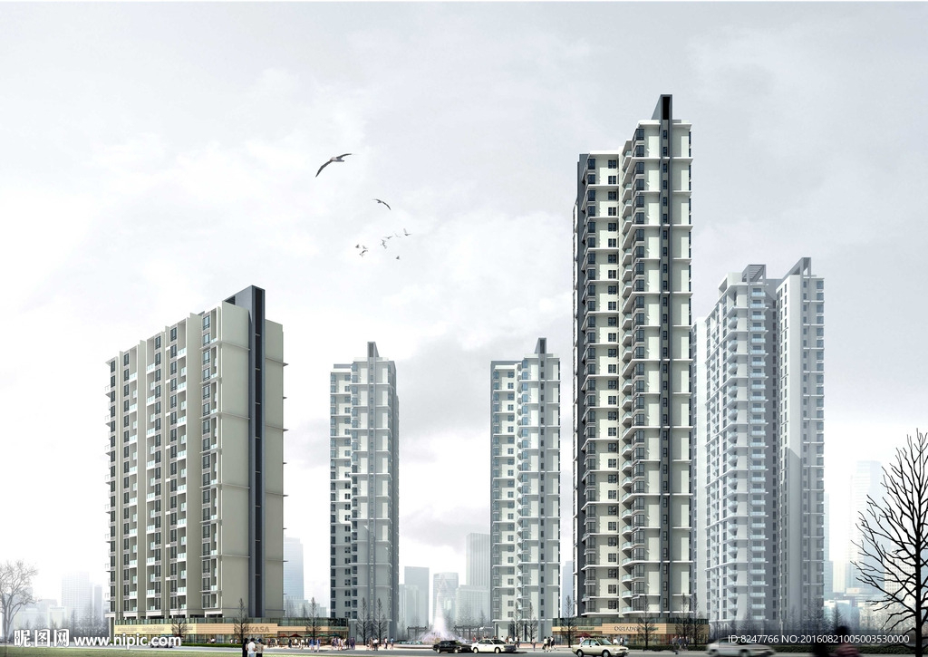 住宅区建筑效果图