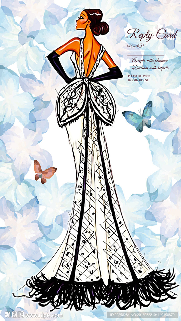 礼服少女插画