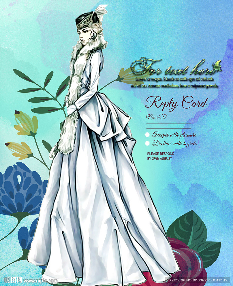 怀旧礼服女人插画