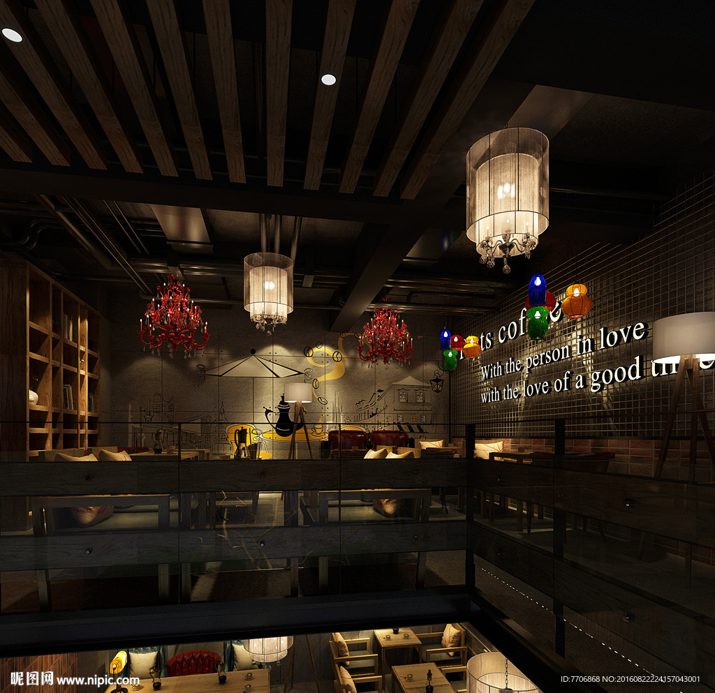 咖啡厅效果图模型