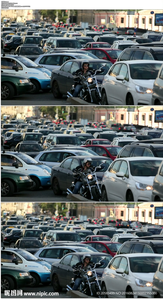 莫斯科街道交通拥堵堵车