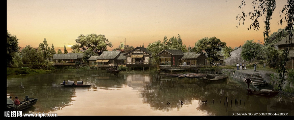 中国古建筑少数名族景观效果图