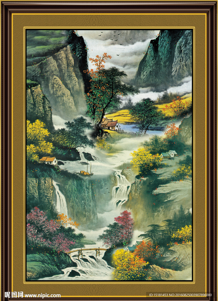 巨幅山水国画竖幅