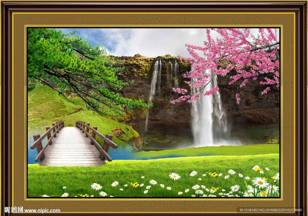 山水瀑布风景