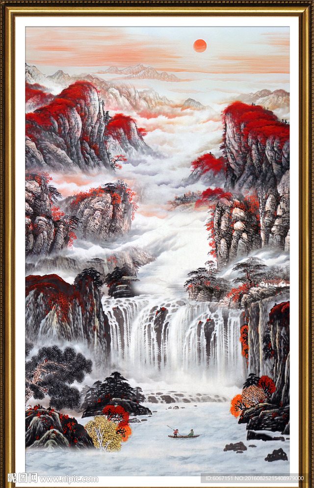 竖幅山水画
