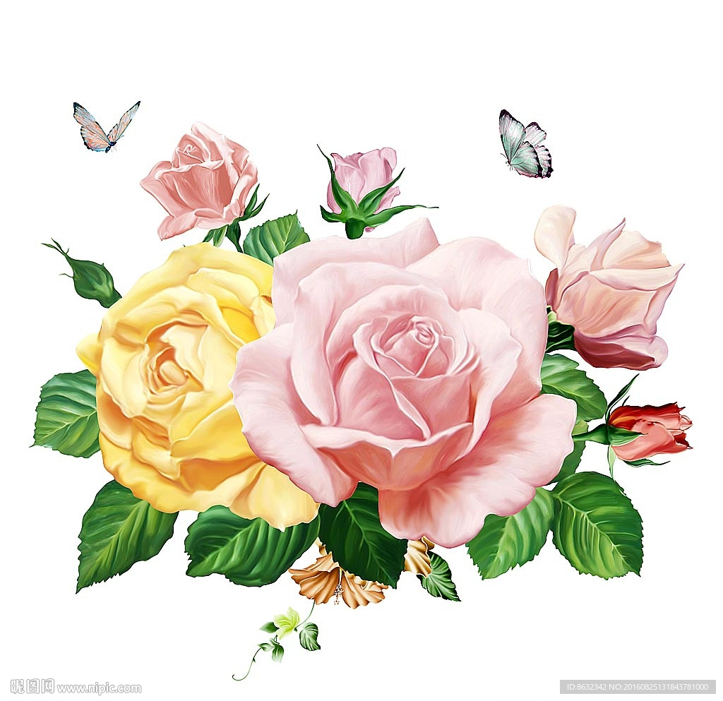 手绘花卉花样