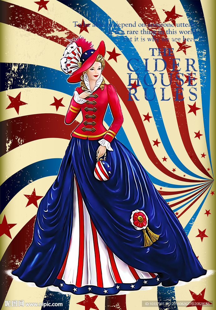 美国古典贵妇插画