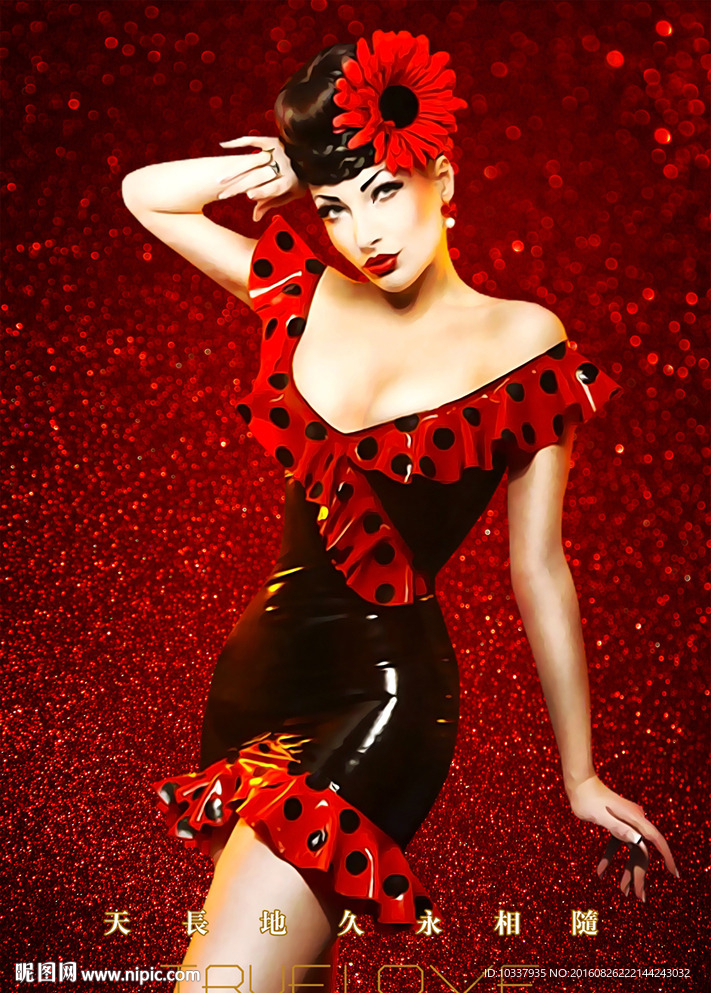 复古欧洲少女插画