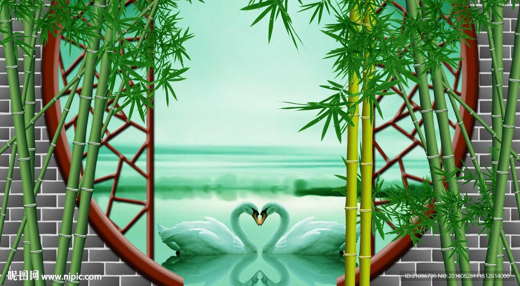 3d背景墙 竹子