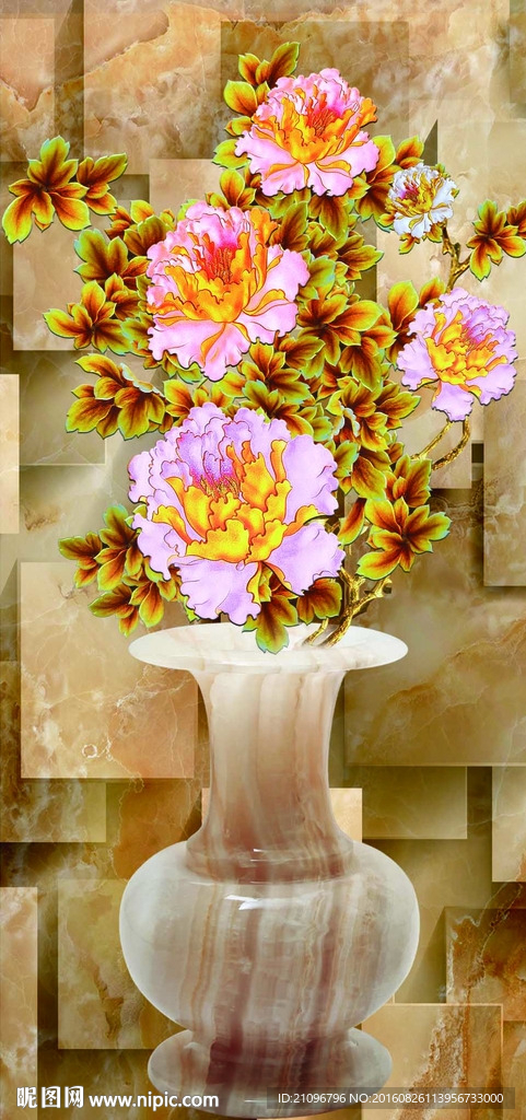 3d玉雕玄关背景墙