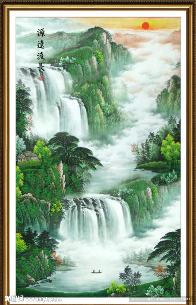 竖幅山水画
