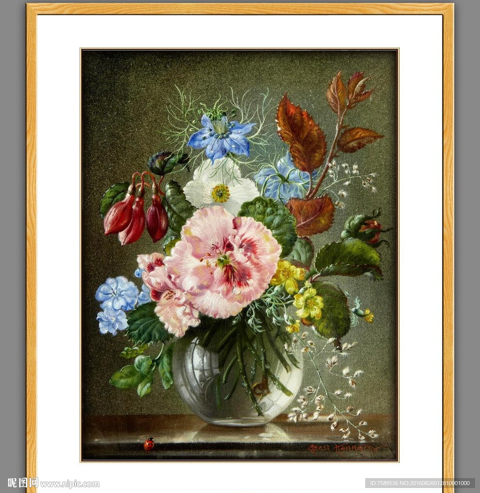 高清古典花卉油画