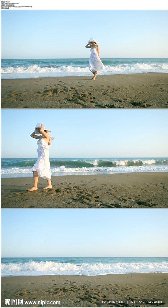 海滩长裙美女