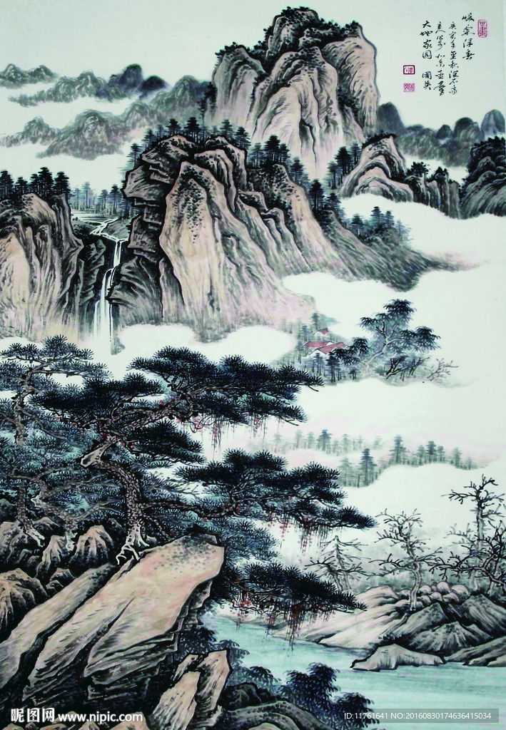 国画山水  国画玄关