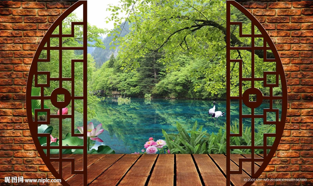 风景画 3d背景墙