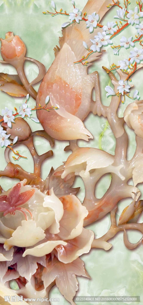 玉雕玄关背景墙