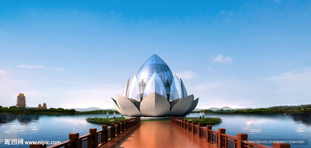 玻璃莲花建筑效果图