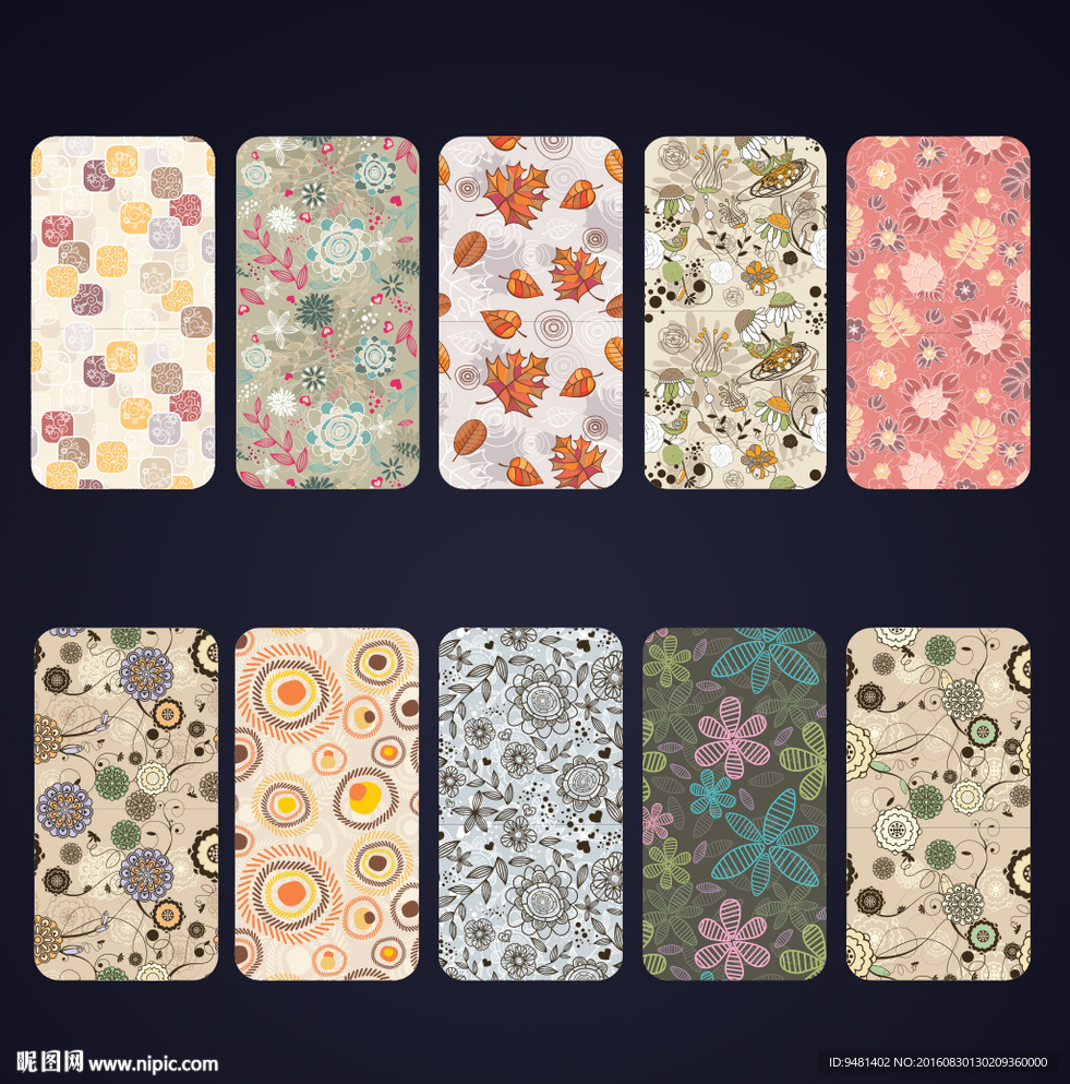 花卉手机壳图案AI矢量源文件