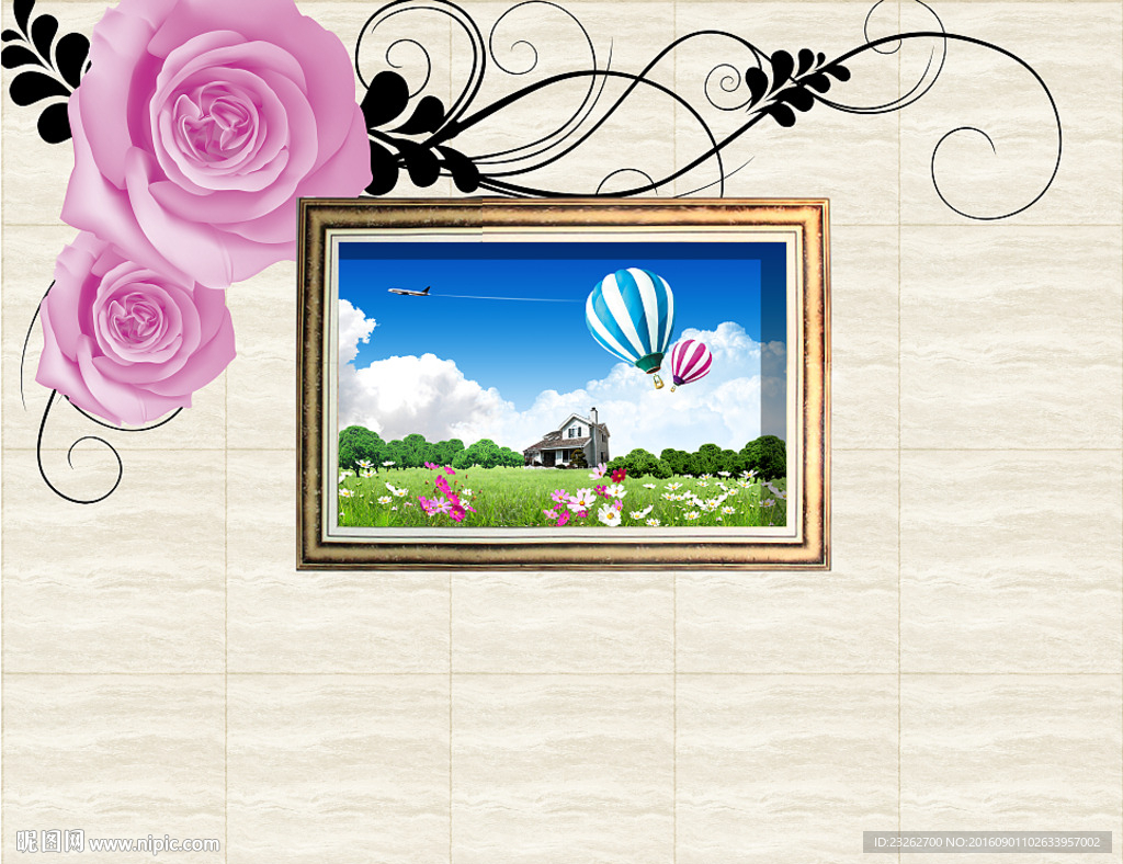 时尚简约背景墙装饰画