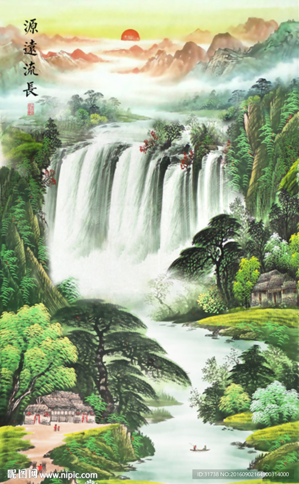 竖幅山水画