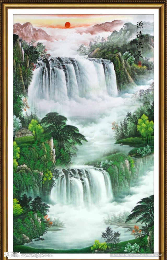 竖幅山水画