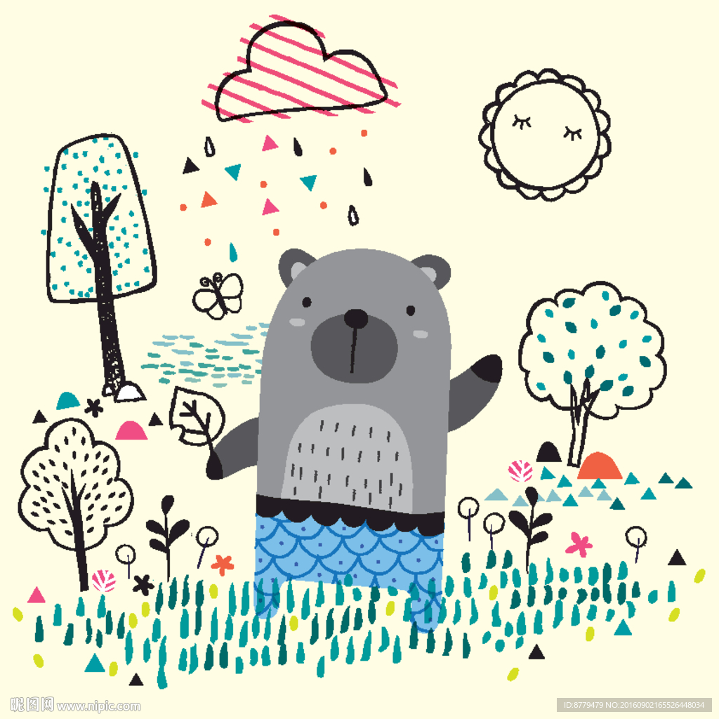 可爱插画小熊