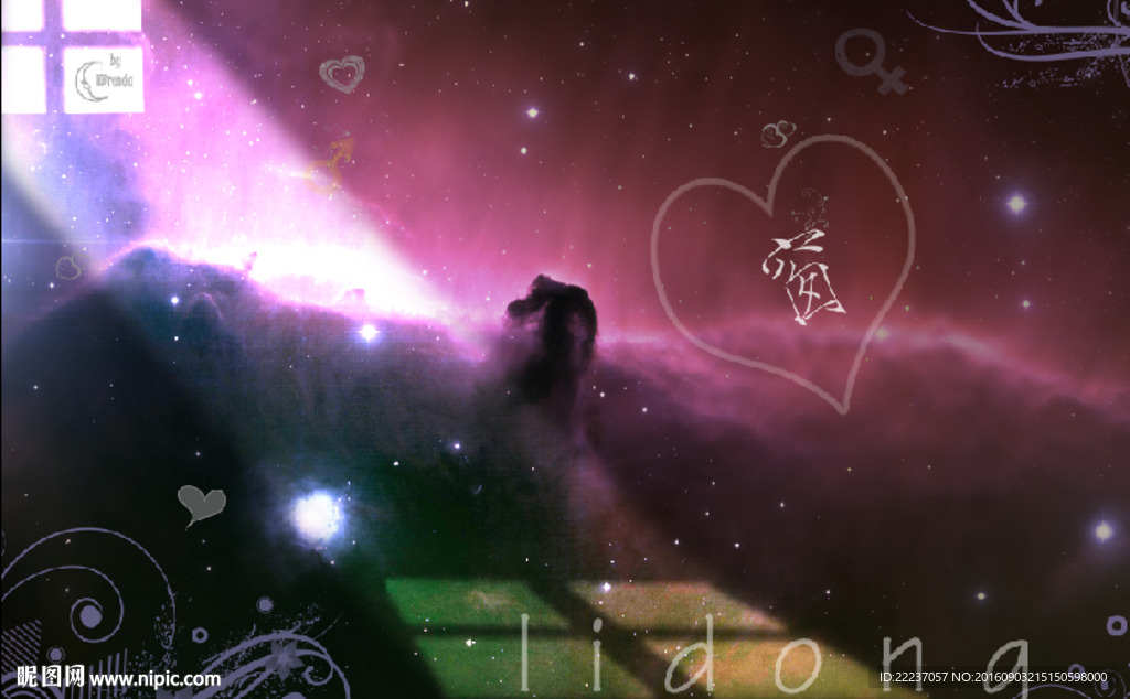 爱情宇宙主题背景展板图片