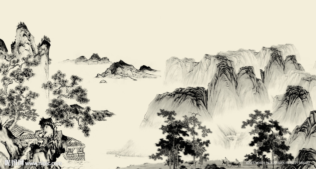 水墨山水画