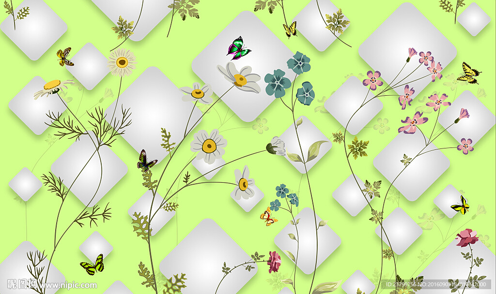 简约艺术风格电视背景墙墙纸