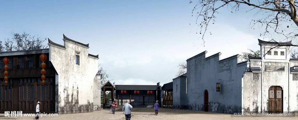 中国建筑景点景观效果图