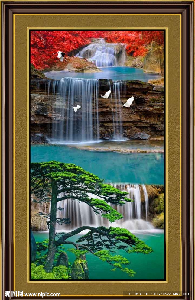 迎客松山水风景