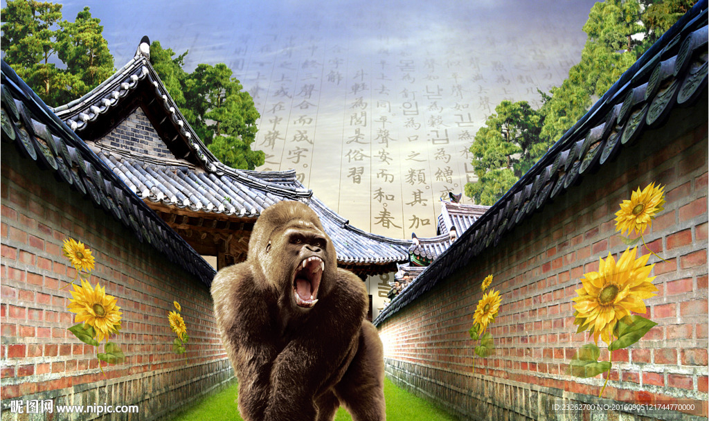 3D金刚艺术花朵背景墙装饰画