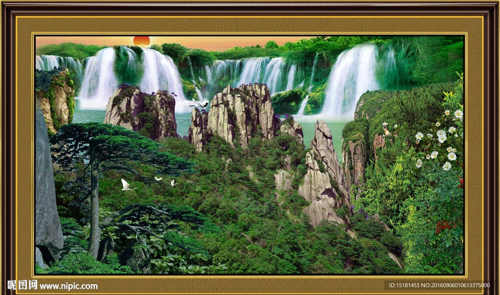 风景画迎客松