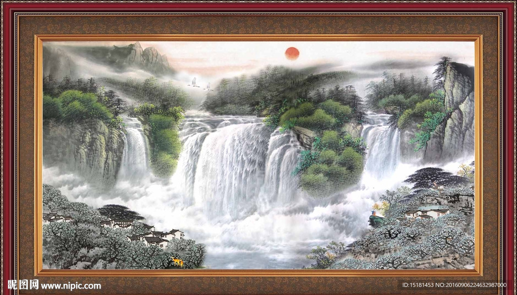 国画山水 财源滚滚