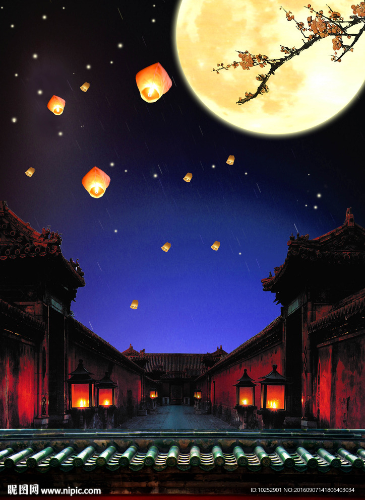 圆月海报
