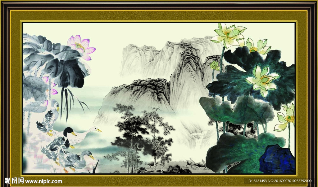 国画荷花